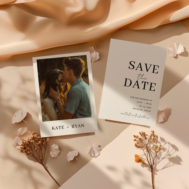 Minimalist Modern Photo Wedding  Save The Date (Creator Uploaded)