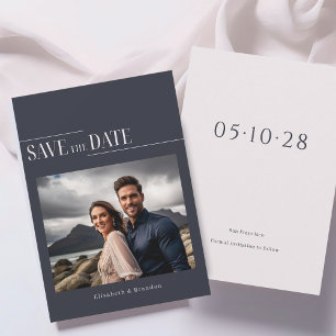 Minimalist modern photo wedding save the date