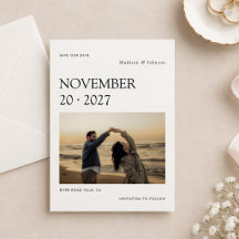 Minimalist Modern Photo Wedding Save The Date