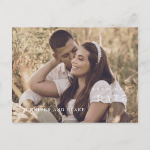 Minimalist Modern Photo Wedding Save the Date Postcard