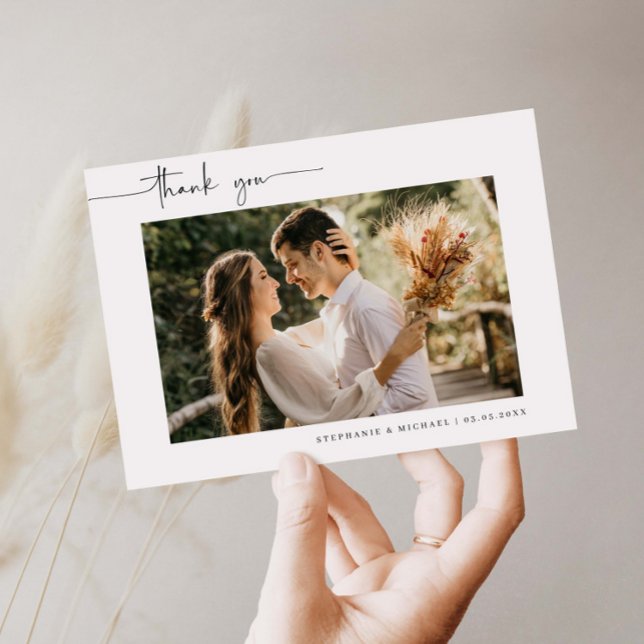 Minimalist modern photo wedding thank you card (Creator Uploaded)