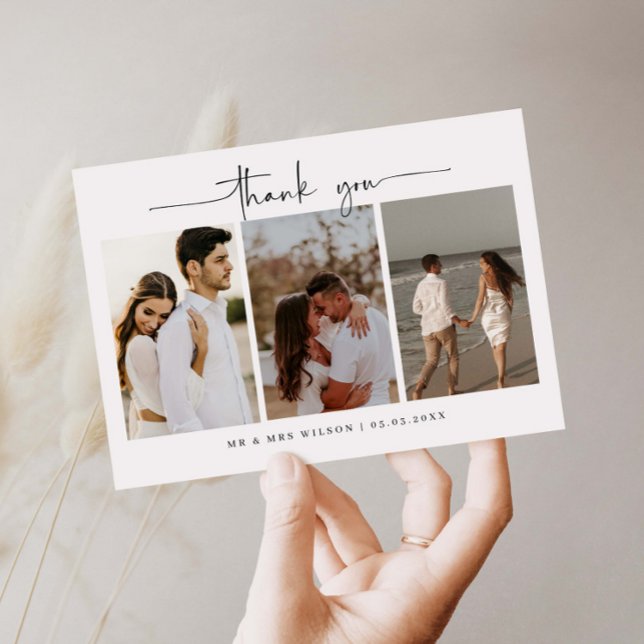 Minimalist modern photo wedding thank you card (Creator Uploaded)