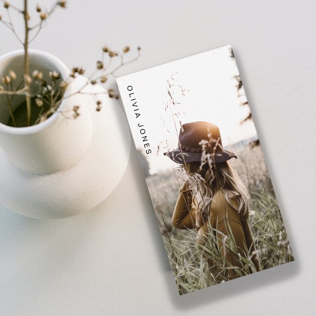 Minimalist Modern Photography Full Photo Simple  Business Card (Creator Uploaded)