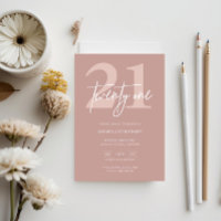 Minimalist Modern Pink 21st Birthday Party