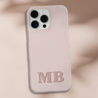 Minimalist Modern Pink Beige Initial Monogram