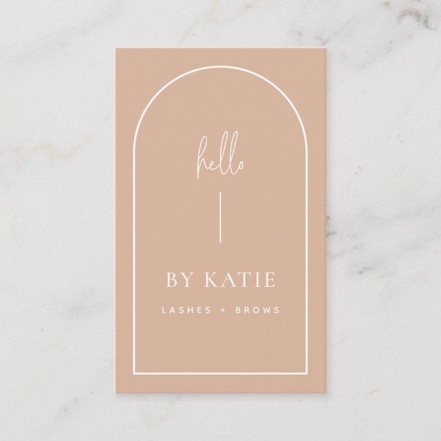 Minimalist Modern Pink Blush Arch Beauty Business Card (Front)