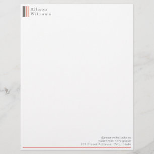 Minimalist, Modern Pink, Grey & Rose Sand Business Custom Letterhead