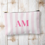 Minimalist Modern Pink Initial Monogram Accessory Pouch<br><div class="desc">Create your own personalised cosmetic and makeup bag with modern minimalist initials and script calligraphy monogram name.</div>