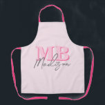 Minimalist Modern Pink Initial Monogram Apron<br><div class="desc">Create your own personalised apron with modern minimalist initials and script calligraphy monogram name in pink colour.</div>