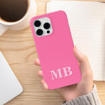 Minimalist Modern Pink Initial Monogram iPhone 12 Pro Case<br><div class="desc">Pink Minimalist Modern Initial Monogram Phone Case. Create your own personalised iPhone Case with custom initial name.</div>