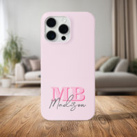 Minimalist Modern Pink Initial Monogram