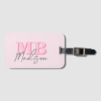Minimalist Modern Pink Initial Monogram