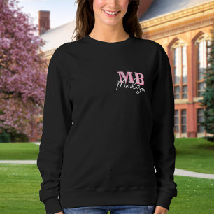 Minimalist Modern Pink Initial Monogram Sweatshirt
