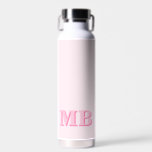 Minimalist Modern Pink Initial Monogram Water Bottle<br><div class="desc">Pink Minimalist Modern Initial Monogram Water Bottle. Create your own personalised water bottle with custom initial name.</div>