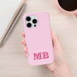Minimalist Modern Pink Red Initial Monogram iPhone 13 Case<br><div class="desc">Pink Red Minimalist Modern Initial Monogram Phone Case. Create your own personalised iPhone Case with custom initial name.</div>
