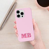 Minimalist Modern Pink Red Initial Monogram