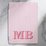 Minimalist Modern Pink Red Initial Monogram iPad Pro Cover<br><div class="desc">Pink Red Minimalist Modern Initial Monogram iPad case. Create your own personalised iPad Case with custom initial name.</div>