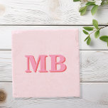 Minimalist Modern Pink Red Initial Monogram Stone Coaster<br><div class="desc">Pink Red Minimalist Modern Initial Monogram Coaster. Create your own personalised coasters with custom initial name.</div>