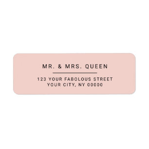 Minimalist Modern Pink Return Address Label