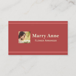 Minimalist Modern Pink Rose Florist Business Card