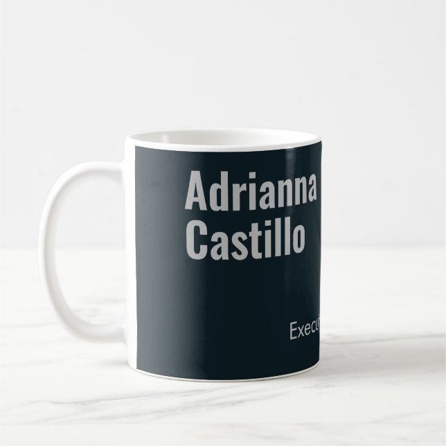 Minimalist Modern Plain Bold Text Coffee Mug (Left)