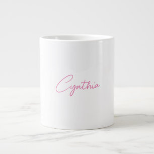 Minimalist Modern Plain Calligraphy Add Name Large Coffee Mug