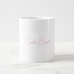 Minimalist Modern Plain Calligraphy Add Name Large Coffee Mug