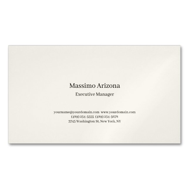 Minimalist Modern Plain  Magnetic Business Card (Front)