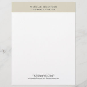 Minimalist Modern Plain Simple Custom Letterhead