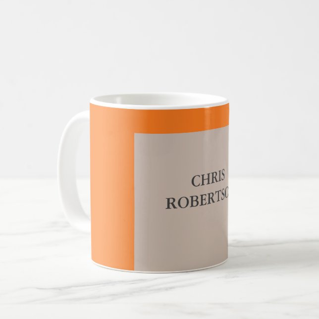 Minimalist Modern Plain Your Name Coffee Mug (Front Left)