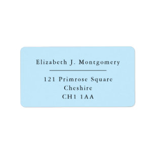 Minimalist Modern Powder Blue Return Address   Label