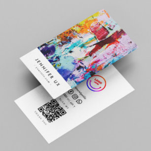 Minimalist Modern Professional Artist Qr Code Business Card
