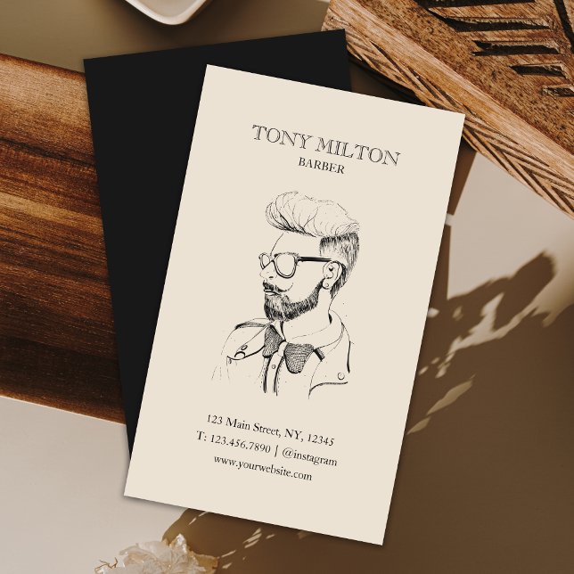 Minimalist Modern Professional Barber Business Card (Creator Uploaded)