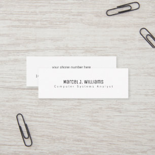 Minimalist Modern professional basic white Mini Business Card