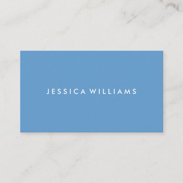 Minimalist Modern Professional | Blue Business Card (Front)