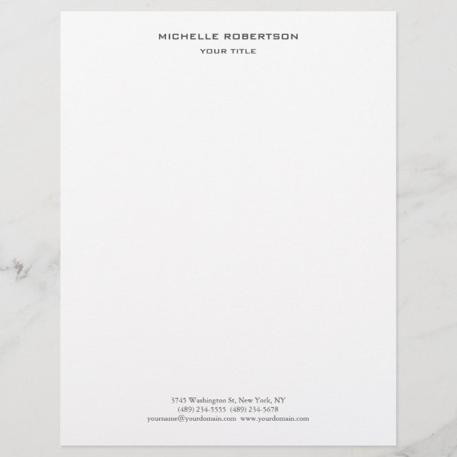 Minimalist Modern Professional Creative Custom Letterhead (Front)