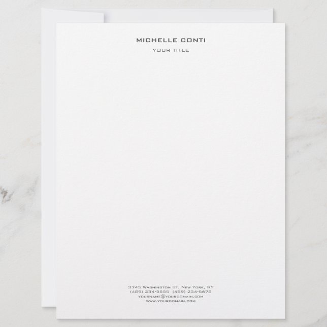 Minimalist Modern Professional Creative Custom Letterhead (Front)