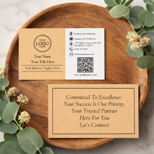 Minimalist Modern Professional Custom QR Code Business Card