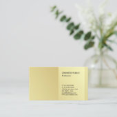 Minimalist Modern Professional Elegant Gold Look Business Card (Standing Front)
