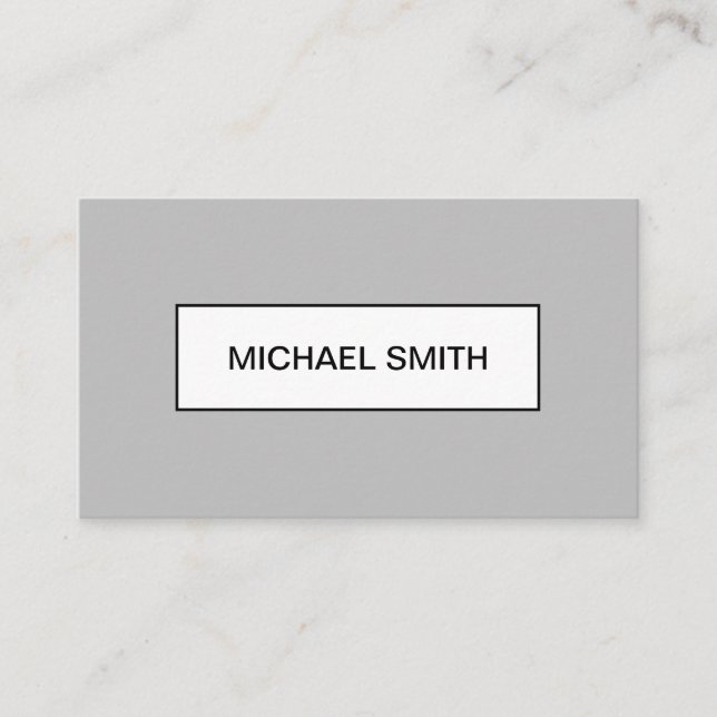 Minimalist modern professional grey business card (Front)