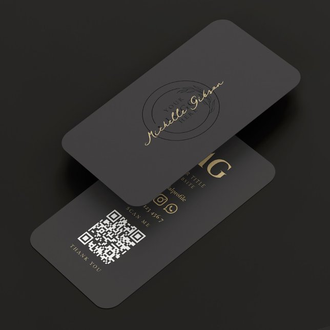 Minimalist Modern Professional Marketing Logo Dark Business Card (Creator Uploaded)