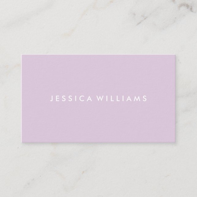 Minimalist Modern Professional | Pastel Purple Business Card (Front)