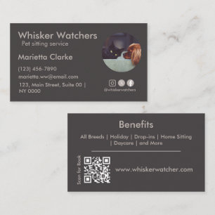 Minimalist Modern Professional Pet Sitting Sleek Business Card