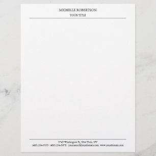 Minimalist Modern Professional Plain Classical Custom Letterhead