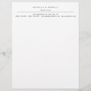Minimalist Modern Professional Plain Custom Letterhead