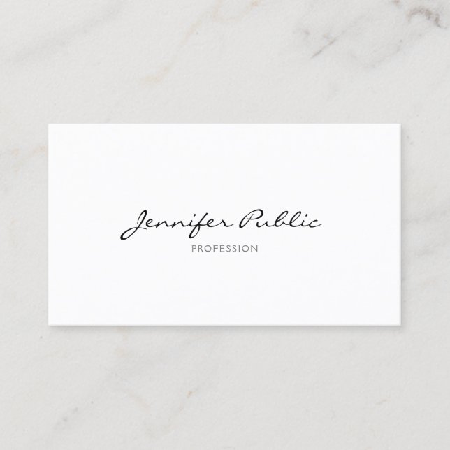 Minimalist Modern Professional Simple Chic Plain Business Card (Front)