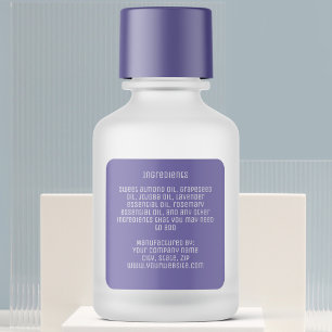 minimalist modern purple ingredients label