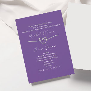 Minimalist Modern Purple Wedding Invitation