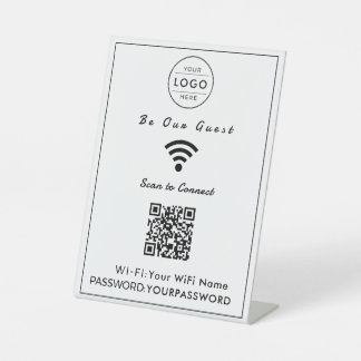 Minimalist Modern QR Code WiFi Sign