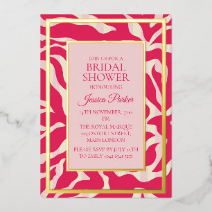 Minimalist Modern Red and Pink Bridal Shower